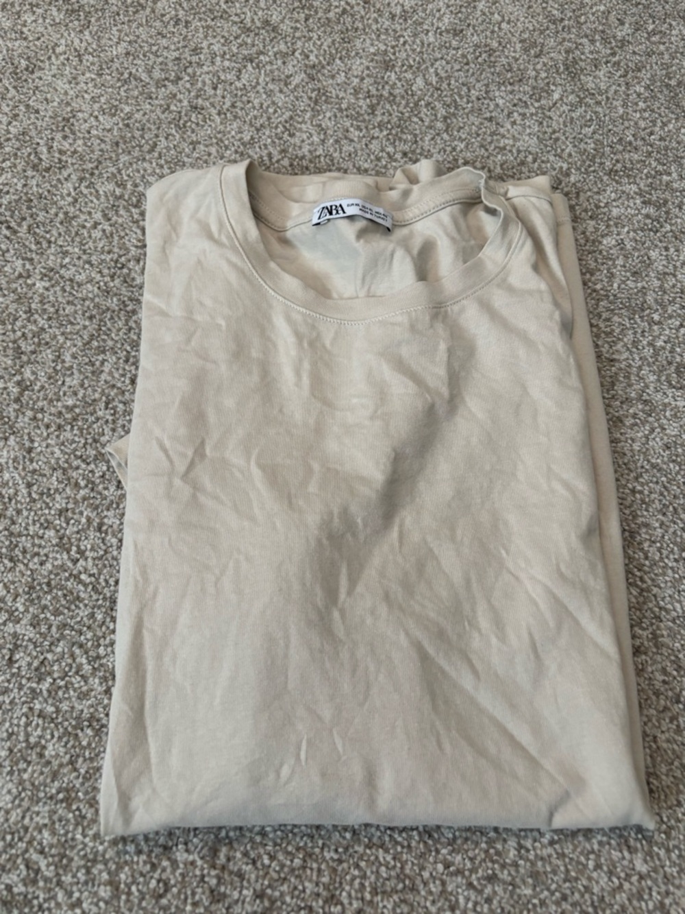 ZARA Crewneck Tee in Beige